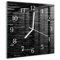 Drukarnia Piga Tulup Glasuhr Wanduhr Küchenuhr Echt-Glas 30x30 cm Modern Dekorativ Geräuschlos Weiße Zeiger - Steine