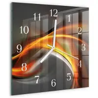 Drukarnia Piga Tulup Glasuhr Wanduhr Küchenuhr Echt-Glas 30x30 cm Modern Dekorativ Geräuschlos Weiße Zeiger - Abstraktion