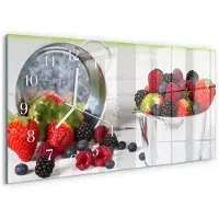 Tulup WANDUHR aus Glas 60x30 cm - Waldfrüchte