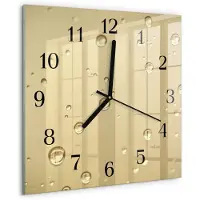 Drukarnia Piga Tulup Glasuhr Wanduhr Küchenuhr Echt-Glas 30x30 cm Modern Dekorativ Geräuschlos Schwarzen Zeigern - Tropfen