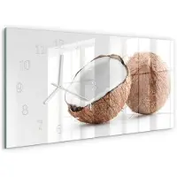 Tulup WANDUHR aus Glas 60x30 cm - Kokosnüsse