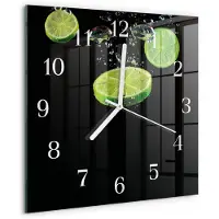 Drukarnia Piga Tulup Glasuhr Wanduhr Küchenuhr Echt-Glas 30x30 cm Modern Dekorativ Geräuschlos Weiße Zeiger - Limes
