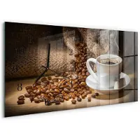 Tulup WANDUHR aus Glas 60x30 cm - Kaffee