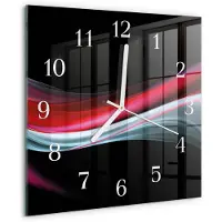 Drukarnia Piga Tulup Glasuhr Wanduhr Küchenuhr Echt-Glas 30x30 cm Modern Dekorativ Geräuschlos Weiße Zeiger - Abstraktion