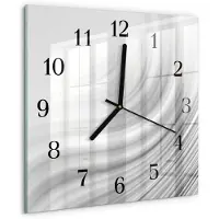 Drukarnia Piga Tulup Glasuhr Wanduhr Küchenuhr Echt-Glas 30x30 cm Modern Dekorativ Geräuschlos Schwarzen Zeigern - Abstraktion