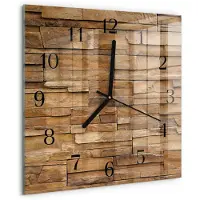 Drukarnia Piga Tulup Glasuhr Wanduhr Küchenuhr Echt-Glas 30x30 cm Modern Dekorativ Geräuschlos Schwarzen Zeigern - Klinker