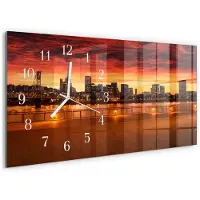 Tulup WANDUHR aus Glas 60x30 cm - Sonnenuntergang