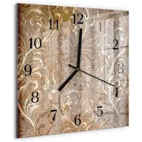 Drukarnia Piga Tulup Glasuhr Wanduhr Küchenuhr Echt-Glas 30x30 cm Modern Dekorativ Geräuschlos Schwarzen Zeigern - Blumenmuster