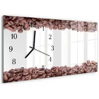 Tulup WANDUHR aus Glas 60x30 cm - Kaffeebohnen