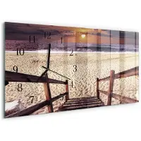 Tulup WANDUHR aus Glas 60x30 cm - Treppe zum Strand