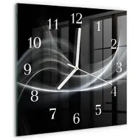 Drukarnia Piga Tulup Glasuhr Wanduhr Küchenuhr Echt-Glas 30x30 cm Modern Dekorativ Geräuschlos Weiße Zeiger - Abstrakte Linien
