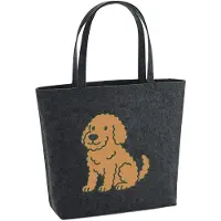 Hellweg Druckerei Huuraa Filzshopper Labradoodle Comic Labradoo 22 Liter Charcoal Melange Filztasche Geschenkidee