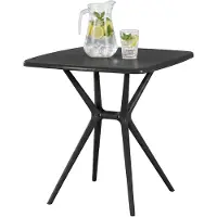 CLP Gartentisch Becky eckig 72 x 72 cm wetterfest winterfest UV-beständig schwarz