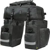 OEM 3-fach Fahrradtasche - Reisegepäckträger - Fahrrad & Urlaub - 65 Liter Innenraum - schwarz