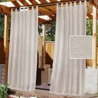 OEM Wasserfeste Terrassengordinen, einfache und schlagfeste Montage mit Klebefolie, Brücken-Design, wasserdicht, weiß, 2er-Pack (2 x 132 x 274 cm, natürliche Farbe)