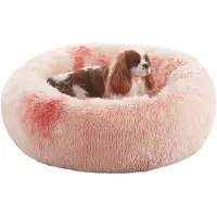 OEM Hundebett - Donut Hundekissen - Angstlösend - Erhöhte Seiten - 30 Zoll - Tie-dye Rosa