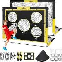 OEM Fußballtore-Set - Klapptest - Außenspielgeräte - Komplett mit Torzielnetz - 2er Pack 5x4 Fußballfeld