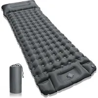 OEM Luftmatratze für Camping und Wandern - Selbstauflaufmatratze - 195 x 10 x 70 cm - mit integrierter Fußpumpe