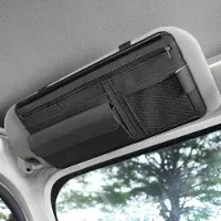 OEM Autozonneklep Organizer in Leder für Autos mit Sonnenvisierhalterung, Schwarz