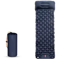 OEM Einmann-Air-Camping-Mat mit Selbstluftpumpe und Kopfkissen - Überlebenshilfe für Outdoor-Abenteuer in blauer Farbe