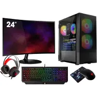 VIST Gaming PC Komplett Set R7 Pro 4750G 32GB RX VEGA8 SSD 1TB WIFI Win11 24"