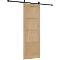vidaXL Schiebetür ORKDAL Natürlich und Schwarz 73,5 x 211 cm