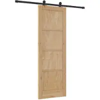 vidaXL Schiebetür Natürlich und Schwarz 73,5 x 211 cm