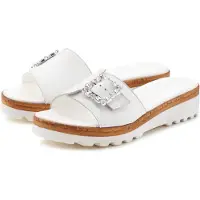 LASCANA Pantolette "Sandale, Sommerschuh, offener Schuh, Mule," aus Leder mit dezentem Keilabsatz