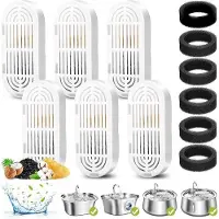OEM Koolstoffilter-ersetzungssatz für Katzenbecken, 6er-Set, für 3,2L/108oz automatische Edelstahl-Trinkbecken, inkl. passender Filter-Schaum, für 4L Katzenbecken.