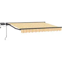 vidaXL Manueller Markisenrahmen mit LEDs Gelb, Weiß, Anthrazit 3 x 2 m