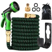 OEM Erweiterbare Gartenschlauch, verbesserte 3-Schicht-Latexschlauch, 3/4-Zoll- und 1/2-Zoll-Metallanschlüsse, langlebiges 3450D-Material, flexibler Schlauch ohne Knicken, 10 Sprühfunktionen (15 Meter)