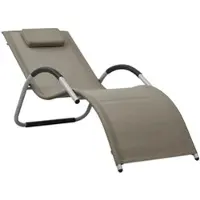 Furnicato Sonnenliege Textilene Taupe und Grau