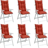 vidaXL Möbel Hochlehner-Auflagen 6 Stk. Melange Rot 120x50x7 cm Stoff - Gartenmöbelauflagen &49737