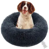 OEM Kissenbett für mittelgroße Hunde, rund, plüschig, waschbar