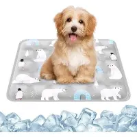 OEM Gelmat für Hunde, selbstkühlende Pflanzmat, graue Gummimat in Form eines Eisbären, für Hunde, Katzen, Anti-Slip-Mat für den Sommer, Hundebett, Auto-Mat (grau, M)