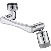 OEM 1440° drehbare Küchenarmatur mit Wasserfilter, verlängbarer Armaturkopf, 2-Spritzarmatur für Küche und Bad, silberfarben
