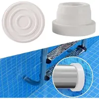 OEM Zwei Stück Weiß, Schwimmbecken-Steigbeinstütze, für Schwimmbecken-Steigbeine, mit Gummi-Enden, für Standard-Schwimmbecken-Steigbein-Rohre von 1,9 Zoll.
