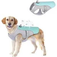 OEM Hundekühlmatte, verbesserte Version mit Brustband für Kühlung, verstellbare D-Ring, atmungsaktives und leichtes Design, geeignet für kleine und große Hunde, blau, S-Größe, 14*21*3 cm