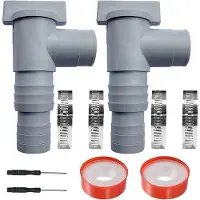 OEM Schwimmbadreinigungsklappe mit 32/38 mm Schlauchanschluss, doppelte Split-Pool-Klappe, Schwimmbadzubehör, geeignet für oberirdische Schwimmbäder und Schwimmbadpumpen (2 Sätze).