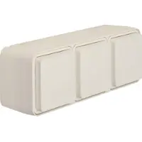 Hager Steckdose SCHUKO AP 3fach WNC143B waagerecht m.Klappdeckel W.1 IP55 pws