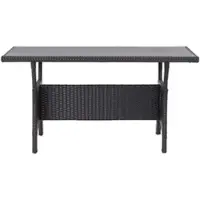 Furnicato Gartentisch Schwarz 120x70x66 Cm Poly Rattan