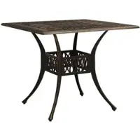 Furnicato Gartentisch Bronzen 90x90x73 Cm Aluminiumguss
