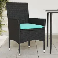 vidaXL Möbel Gartenstühle mit Kissen 2 Stk. Schwarz Poly RattanGartenstühle - Gartenstühle c6330