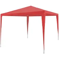 Syfax Partyzelt Rot 300 x 300 x 255 cm PE und Stahl