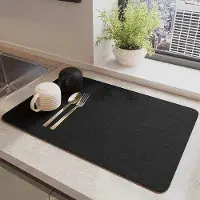 OEM Absorberende Afdruipmat 60x40cm für Kaffeemaschine, Kunstleder, Antislip, schnell trocknend, schwarz
