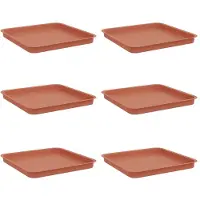 vidaXL Quadratisches Blumentablett 6 pcs Ziegelrot 36 x 36 x 2,5 cm