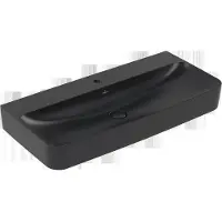 Villeroy & Boch Finion Waschtisch, verdeckter Überlauf, 1 Hahnloch, Unterseite geschliffen, 1000x470mm, 41681BR7, Farbe: Pure Black CeramicPlus