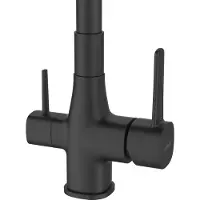 Invena | Glamour Küchenarmatur - Schwarz - Mit Wasserfilter - Flexibler Auslauf - Ergonomisch