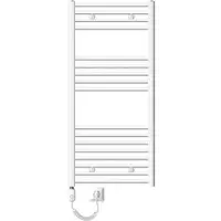 LuxeBath Elektrischer Badheizkörper mit Heizstab 1200W 600x1200 mm Weiß gebogen mit Seitenanschluss