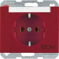Berker Steckdose SCHUKO mit Beschriftungsfeld und Aufdruck K.1/K.5 rot, glänzend